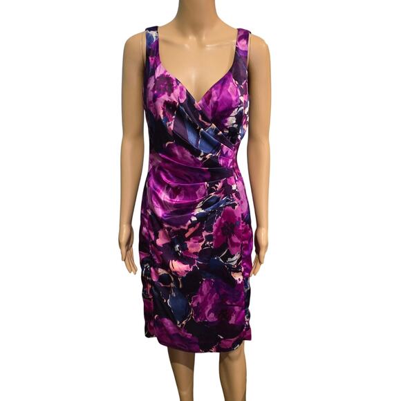 Lauren Ralph Lauren Dresses & Skirts - Lauren Ralph Lauren Dress Pink Purple Floral Print Sheath Dress 4 NWOT